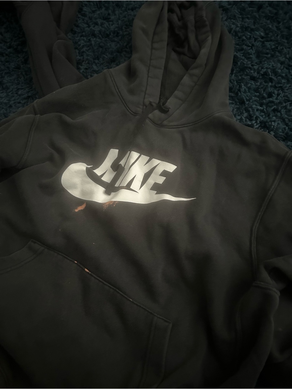Nike Black Hoodie with White Logo